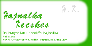 hajnalka kecskes business card